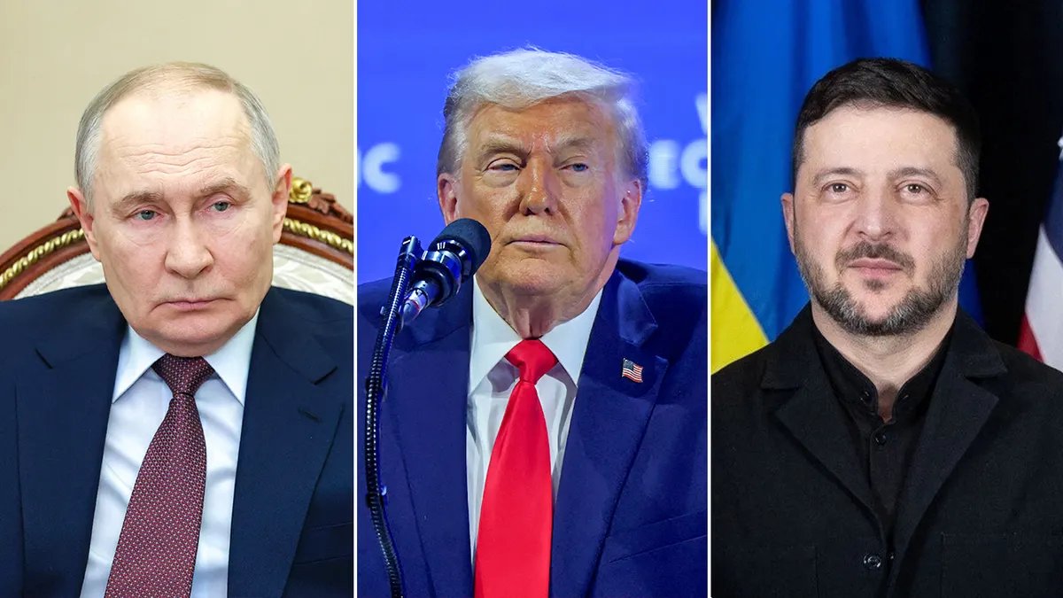 Vladimir Putin, Donald Trump e Volodymyr Zelenskyj