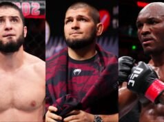 VIDEO | Islam Makhachev e Kamaru Usman si separano da Khabib Nurmagomedov nell’incontro di UFC 324 mentre circolano voci sull’incontro